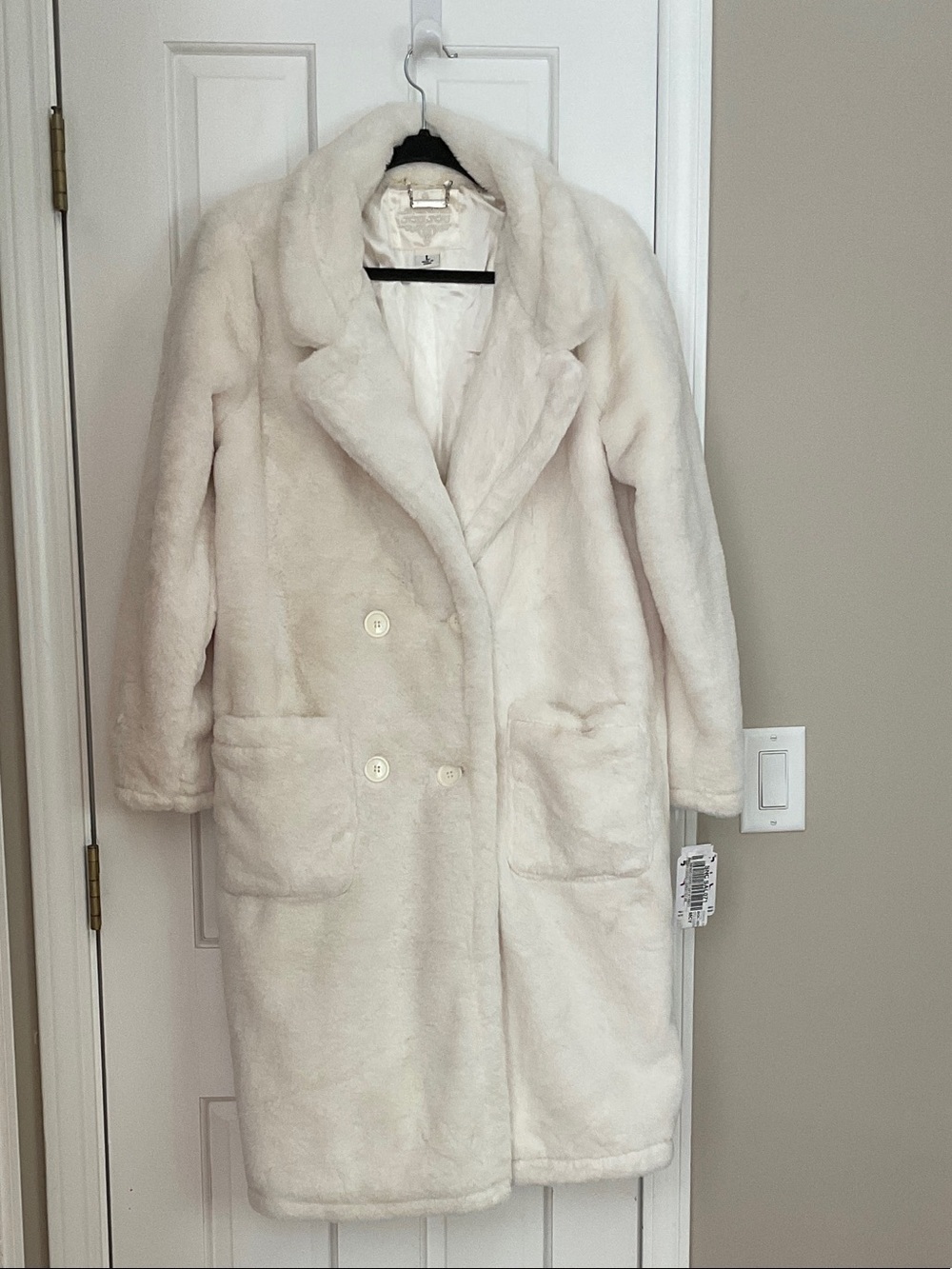 Jou Jou Cream Faux Fur Coat